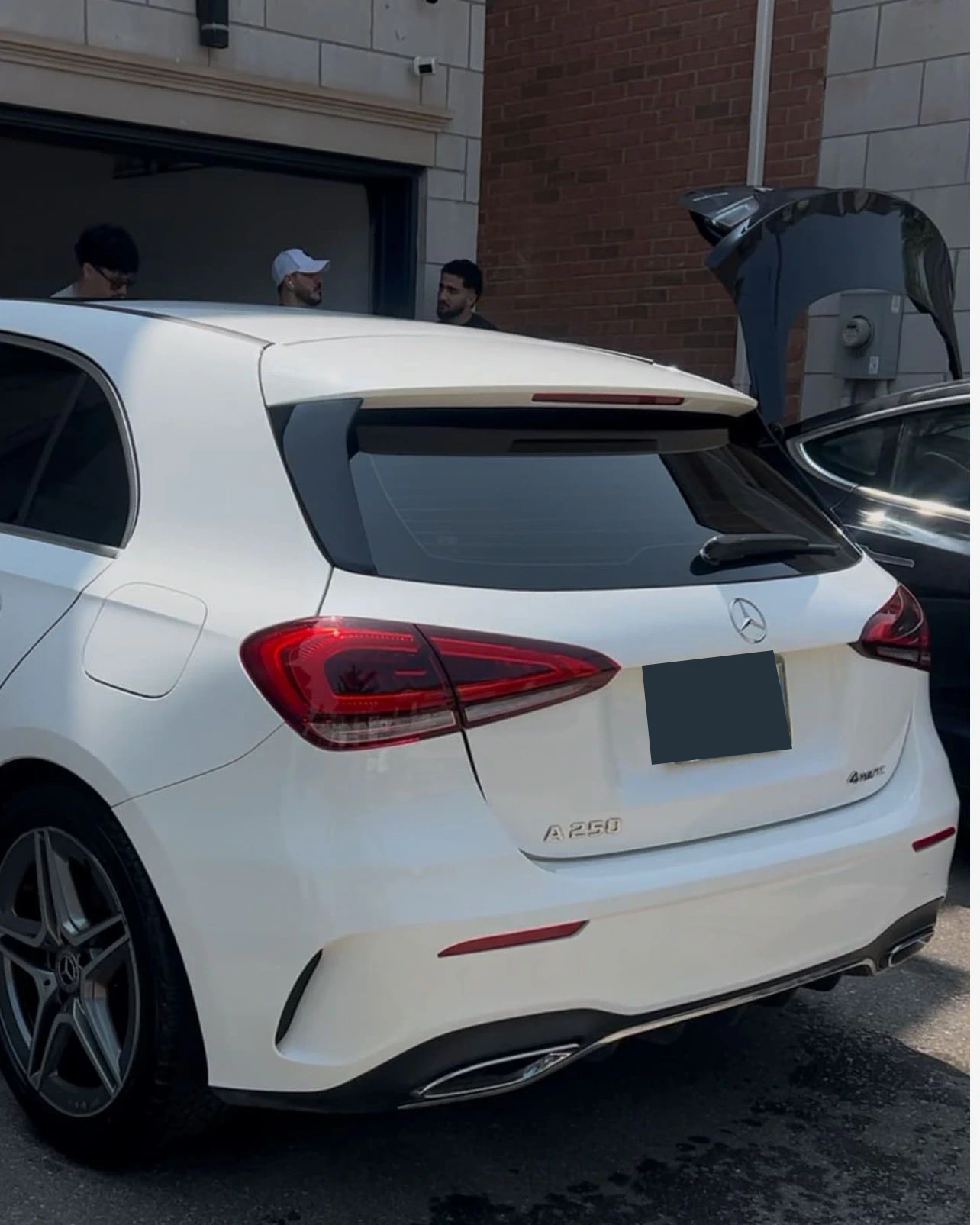 White Mercedes after exterior detailing